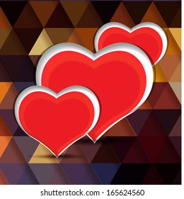 Happy Valentine's Day greeting card with hearts. 
