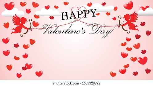 happy valentine's day greeting card with love icon pattern graphic vector