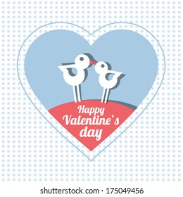 Happy Valentine's Day - greeting card - in modern flat design