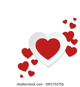 Happy Valentines Day Greeting Card on white background