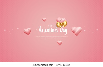 Happy valentine's day greeting card concept, Pinky love for romantic background concept