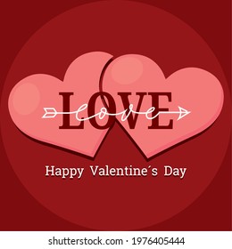 Happy valentines day greeting card Vector illustration