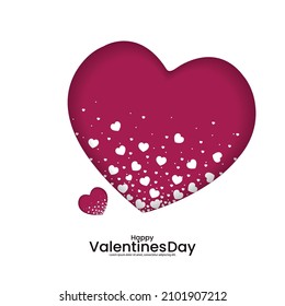 Happy Valentine's Day Greeting Card. For Valentine's Day, Mother's and birthday greeting card design. Vector illustration.