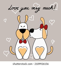 Happy Valentines Day greeting card. Vector 