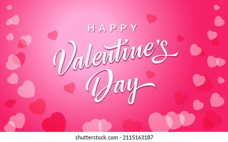 Happy Valentines Day greeting card. Holiday bg for Happy Valentine's, Women's, Mother's Day, wedding congrats concept. Isolated abstract graphic design template. Pink backdrop. Creative poster.