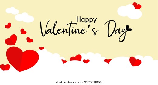 Happy Valentine`s Day greeting card with big heart in the middle. Romantic Gift background. Vector Illustration.