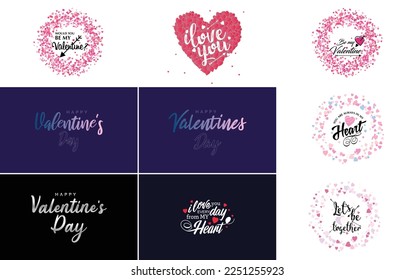 Happy Valentine's Day greeting card template with a romantic theme and a red color scheme