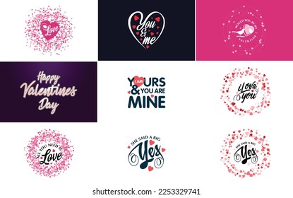 Happy Valentine's Day greeting card template with a romantic theme and a red color scheme