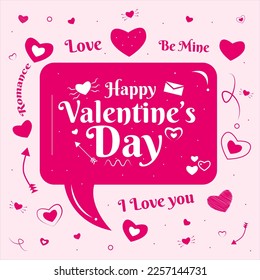 Happy valentines day greeting card love hearts element ornament vector background