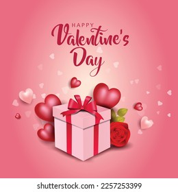 happy valentines day greeting card. vector illustration design	