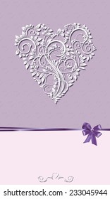 Happy Valentines Day Greeting Card  with place for your text . Illustration