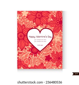 Happy Valentine's Day Greeting card. Love background.Vector illustration