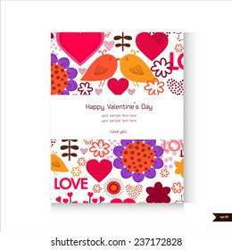 Happy Valentine's Day Greeting card. Love background.Vector illustration