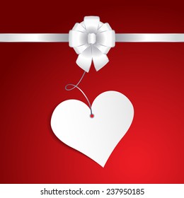 Happy Valentine's Day.  Greeting Card on red background. Background for web pages, invitations, save the date cards. Vector illustration 