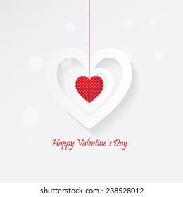 happy valentine`s day greeting card with elegant red heart decoration