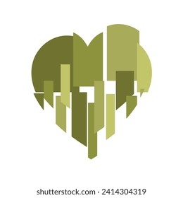 Happy Valentine's day. Greeting card with hearts. Heart made of abstract geometric pattern