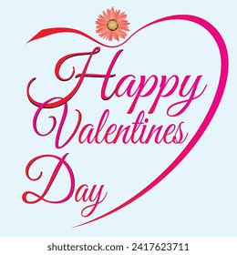 Happy Valentines Day Greeting Card Vector Illustration. Happy valentine s day text in heart with stars shape