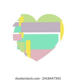 Happy Valentine's day. Greeting card with hearts. Heart made of abstract geometric pattern