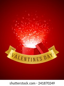 Happy Valentine's day Greeting Card and Heart Vintage Vector Background