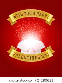 Happy Valentine's day Greeting Card and bokeh Heart Light Vintage Vector Background