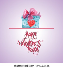 Happy Valentines Day Greeting Card. Element for your design.  Vector Illustration