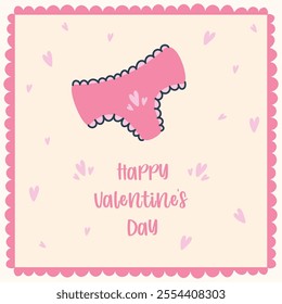 Happy Valentine's day greeting card. Handdrawn illustration.