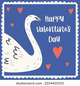 Happy Valentine's day greeting card. Handdrawn illustration.