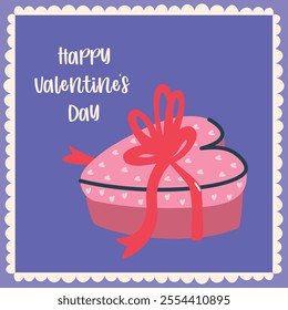 Happy Valentine's day greeting card. Handdrawn illustration.