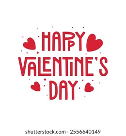 Happy Valentines day greeting card design with hand lettering and heart shape. valentines day logo, sticker, label, tag, love vector pink color, red color. Romantic wallpaper, poster, banner.