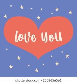 Happy Valentine's day greeting card. Handdrawn illustration.