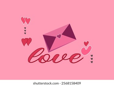Happy Valentine's Day, greeting card design.