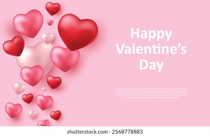 happy valentines day greeting card banner template horizontal design