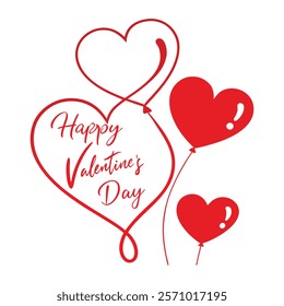 Happy valentines day greeting card vector art illustration