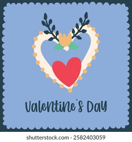 Happy Valentine's day greeting card. Handdrawn illustration.