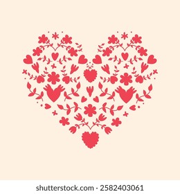 Happy Valentine's day greeting card. Handdrawn illustration.