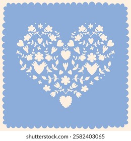 Happy Valentine's day greeting card. Handdrawn illustration.