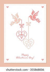 Happy valentines day! Greeting card. Vector illustration.