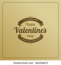Happy Valentine's day Greeting Card and black paper Vintage vector background. Good for Valentines day invitation, Valentine card.