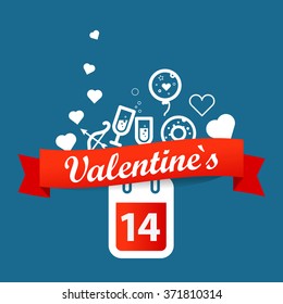 Happy valentines day greeting card. Vector illustration