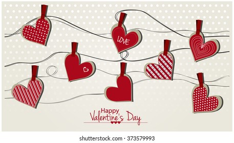 Happy valentine's Day greeting card or background. Vector illustration.