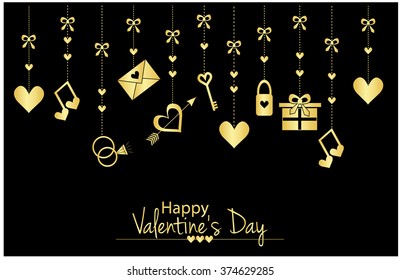 Happy Valentine's Day greeting card or background. Vector illustration.