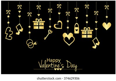 Happy Valentine's Day greeting card or background. Vector illustration.
