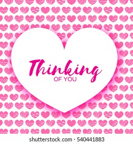 Happy Valentines Day Greeting card. Paper cut heart frame on white pink background with place for text. Global Love romantic holiday. Be my Valentine.Vector weeding design illustration.February 14.