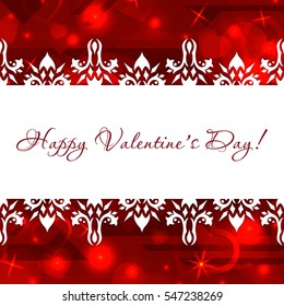 Happy Valentine's day Greeting Card with Hearts and space for text. Vector Background