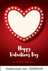 Happy Valentine's Day Greeting Card. Empty Heart. Vector Illustration.