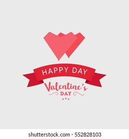 Happy Valentine's Day greeting card typography flyer template with lettering. Poster, card, label, banner design set. Vector illustration