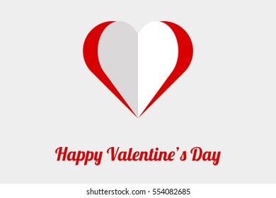 Happy Valentine's Day. Greeting Card the Valentine day on white background with heart and Ornamental labeled in paper style. Elements for wedding design. Be my valentine. Congratulations to all lovers