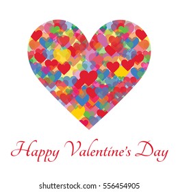 Happy Valentine's Day Greeting Card on white background, vector illustration.