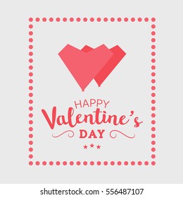 Happy Valentine's Day greeting card typography flyer template with lettering. Poster, card, label, banner design set. Vector illustration