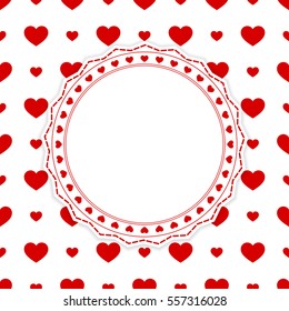 Happy Valentine's Day Greeting Card with hearts.